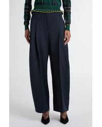 McQueen - Pleated High Waist Wide Leg Tailored Wool Trousers - Lyst