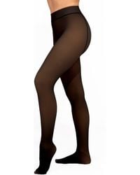 Hue - Faux Sheer Fleece Lined Tights - Lyst