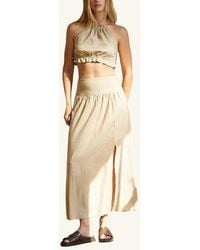 Crescent - Linen Blend Halter Top & Maxi Skirt Set - Lyst