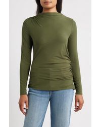 Liverpool Los Angeles - Long Sleeve Ruched Knit Top - Lyst
