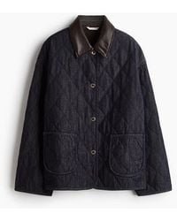H&M - Quilted Denim Jacket - Lyst