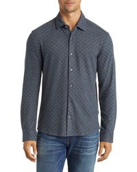 Stone Rose - Geo Print Wrinkle Resistant Tech Fleece Button-up Shirt - Lyst