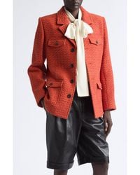 Saint Laurent - Tweed Wool & Silk Blend Jacket - Lyst
