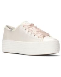 Keds - Triple Up Pearlized Platform Leather Sneaker - Lyst