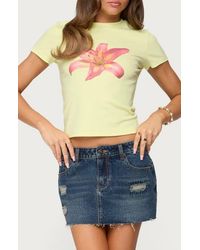 Edikted - Daylily Cotton Stretch Baby Tee - Lyst