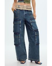 Desigual - Wide Leg Cargo Jeans - Lyst