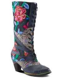 Spring Step - Malagie Lace-Up Cap Toe Knee High Boot - Lyst