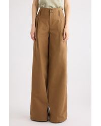 Chloé - Garment Dye Organic Cotton Canvas Wide Leg Pants - Lyst
