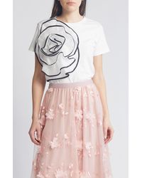 NIKKI LUND - Florence 3d Flower T-shirt - Lyst