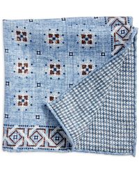 Edward Armah - Neat & Houndstooth Prints Reversible Silk Pocket Square - Lyst