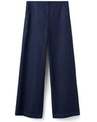 Mango - Flat Front Mid Rise Wide Leg Jeans - Lyst