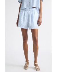 A.L.C. - Casey Striped Linen Shorts - Lyst