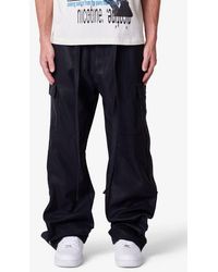 MNML - Ultra Baggy Side Snap Faux Leather Cargo Pants - Lyst