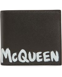 Alexander McQueen - Graffiti Logo Leather Bifold Wallet - Lyst
