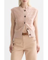 Scotch & Soda - Bouclé Stripe Cotton Blend Sweater Vest - Lyst