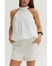 Crescent - Bubble Hem Poplin Halter Top - Lyst