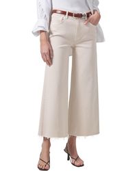 Citizens of Humanity - Lyra Raw Hem Ankle Wide Leg Jeans - Lyst