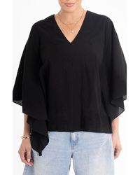 ocean + main - Butterfly Sleeve Cotton Caftan Top - Lyst