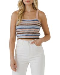 English Factory - Stripe Rib Tank Top - Lyst