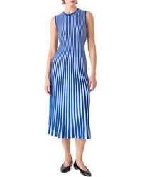 Akris - Two-Tone Silk, Wool & Cotton Blend Sweater Dress - Lyst