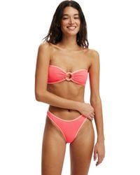 Cotton On - Ring Front Bandeau Bikini Top - Lyst