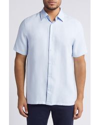 Ted Baker - Regular Fit Solid Short Sleeve Button-up Shirt - Lyst