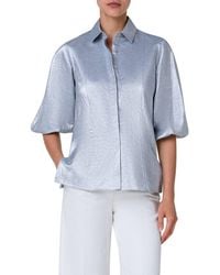 Akris Punto - Metallic Puff Sleeve Button-Up Shirt - Lyst