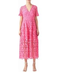 Endless Rose - Allover Lace Midi Dress - Lyst