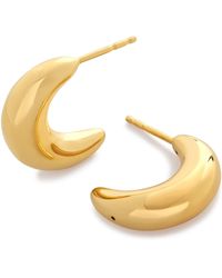 Monica Vinader - Crescent Moon Hoop Earrings - Lyst