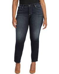 Silver Jeans Co. - Suki Curvy Fit Mid Rise Slim Straight Leg Jeans - Lyst