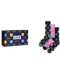 Happy Socks - Mixed Cats 3-pack Cotton Blend Crew Socks Gift Set - Lyst