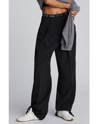 Kenneth Cole - Double Pleat High Waist Wide Leg Pants - Lyst