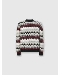 Missoni - Crew Neck Sweater With Flame Zigzag Pattern - Lyst