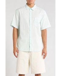 Vans - Lawson Short Sleeve Cotton & Linen Button-Up Shirt - Lyst