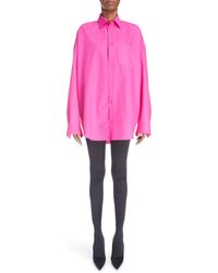 Balenciaga - Oversize Cotton Poplin Button-up Cocoon Shirt - Lyst