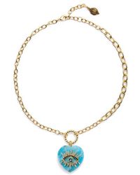 Kurt Geiger - Evil Eye & Heart Pendant Necklace - Lyst