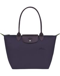 Longchamp - Medium Le Pliage Green Recycled Canvas Shoulder Tote Bag - Lyst