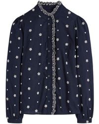Boden - Helena Floral Embroidered Cotton Button-Up Shirt - Lyst