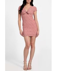 Guess - Naleny Tie Front Body-Con Minidress - Lyst