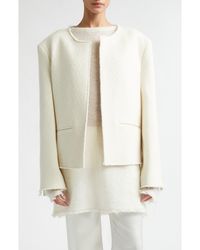 TOTEME - Open Front Wool Blend Bouclé Jacket - Lyst