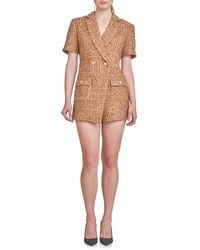 Endless Rose - Double Breasted Tweed Romper - Lyst