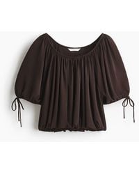 H&M - Draped Drawstring-Detail Top - Lyst