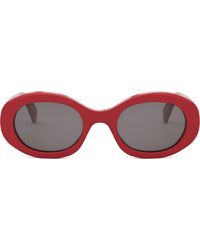 Celine - Triomphe 52Mm Oval Sunglasses - Lyst