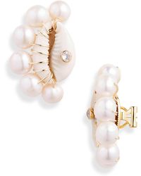 Eliou - Éliou Lara Shell & Freshwater Pearl Stud Earrings - Lyst