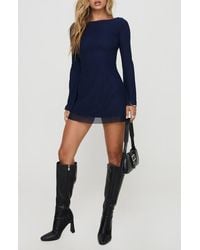 Princess Polly - Lukea Long Sleeve Mesh Minidress - Lyst
