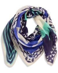 Echo - Escape Print Cotton & Silk Square Scarf - Lyst