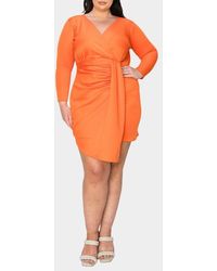 L I V D - Raven Bracelet Sleeve Faux Wrap Body-Con Dress - Lyst