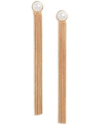 Open Edit - Cultured Pearl Chain Fringe Drop Earrings - Lyst