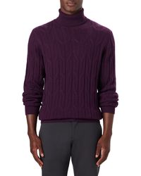 Bugatchi - Cable Knit Turtleneck Sweater - Lyst