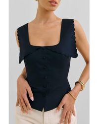 Reformation - Juliane Square Neck Stretch Cotton Button-Up Shirt - Lyst